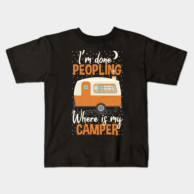 Where Is My Camper Gift idea Camping Lovers Kids T-Shirt by Tesszero